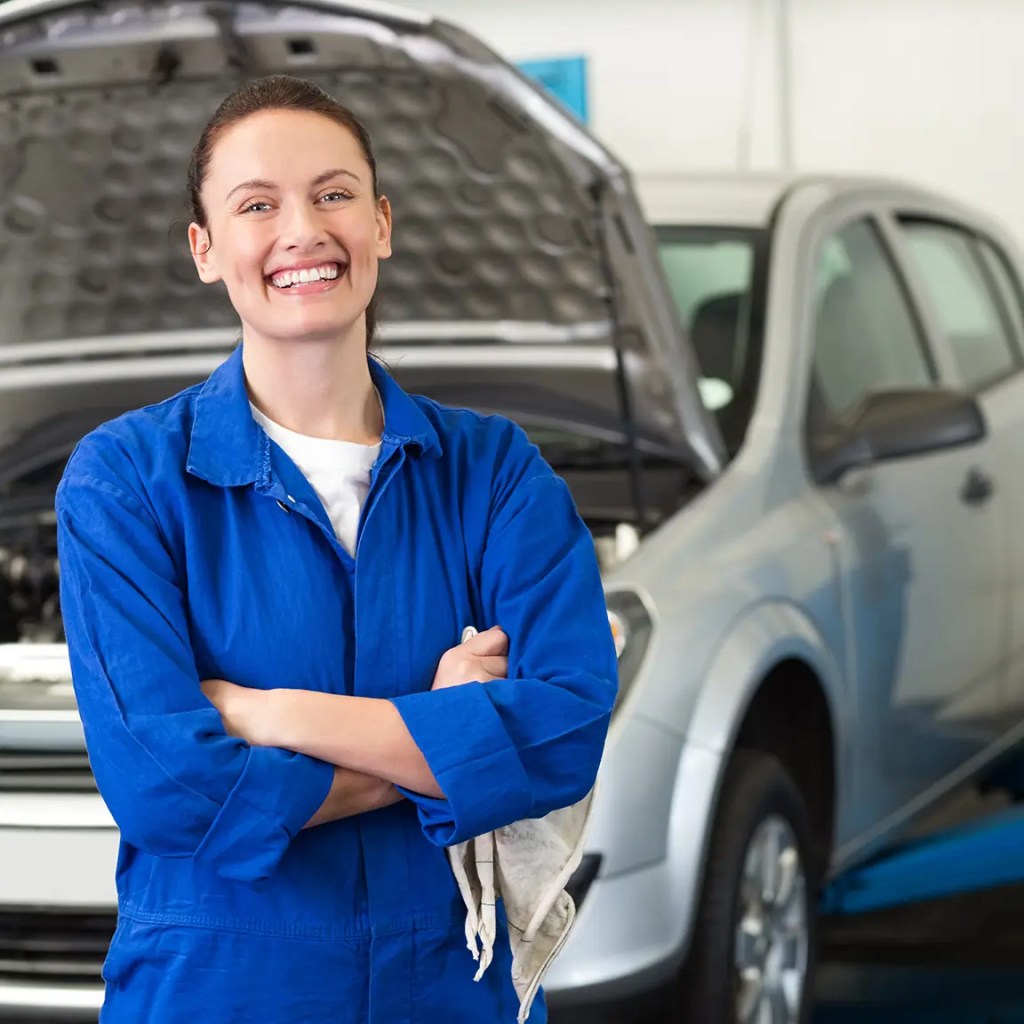 young female auto mechanic