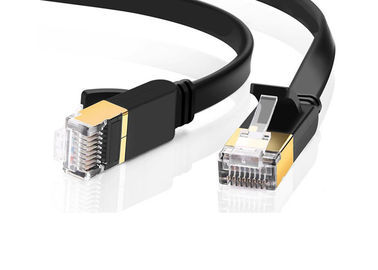 RJ45 Shielded Cat 7 Network Cable , Black Color Cat 7 Ethernet Cable