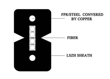 FTTH Four Cores Indoor Fiber Optic Cable High Practical Applicability