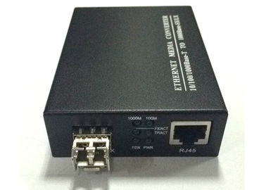 100M Rate Black Box Media Converter , SFP Port Single Mode Fiber Converter