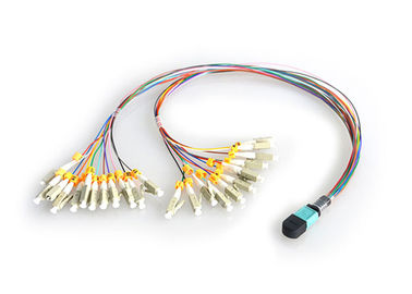 MPO To LC Fanout 10G OM3 Patch Cord 24 Cores CE / ROHS Certification