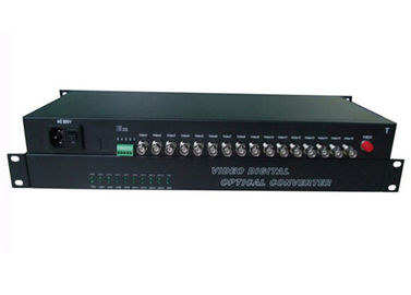 16 Channel Fiber Optic Media Converter With BIDI Data 1310 / 1550NM Wavelength