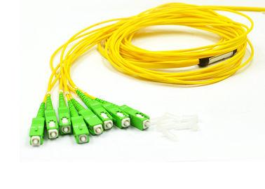 SC APC Single Mode Fiber Patch Cord 12 Cores Yellow Color 55dB Return Loss