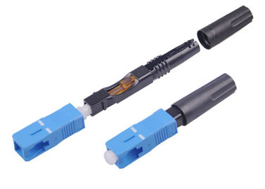 SC / UPC Fiber Optic Connectors Blue Color 10N Clad Strength 50N Tension