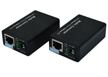 Single Mode Fiber Optic Media Converter Mini Size 10 - 100M Rate DC5V 2A
